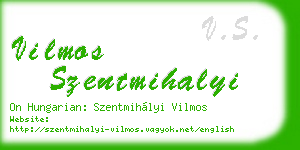 vilmos szentmihalyi business card